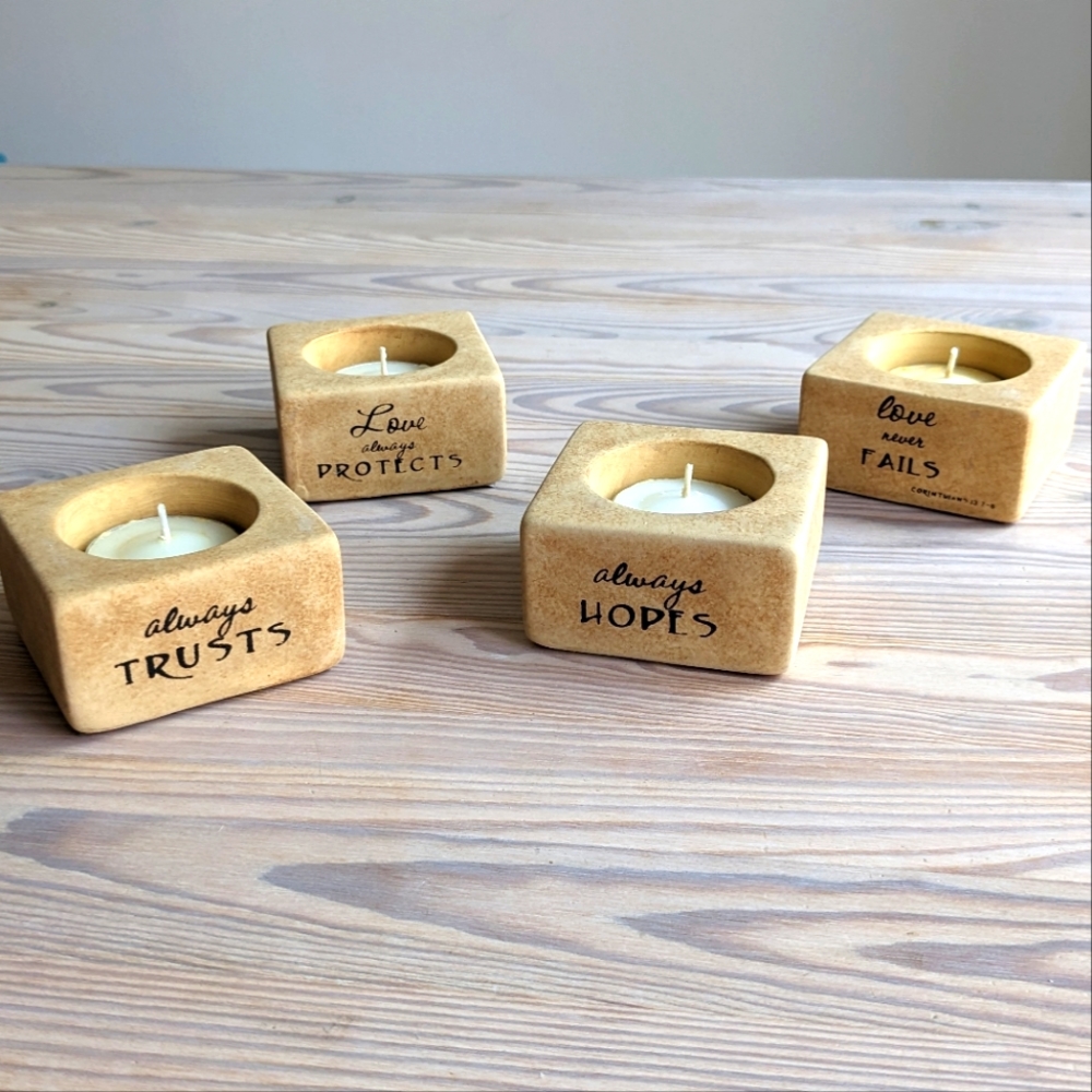 SOLD Love is Patient Comfort Candles - Set of 4